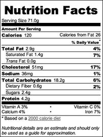Vanilla Crepe Nutritional Information