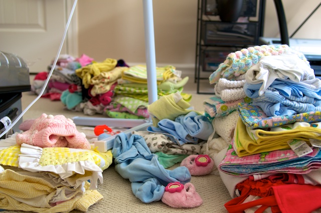 Piles of Baby Clothes