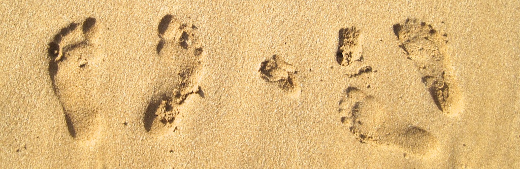 Family Footprints in the Sand