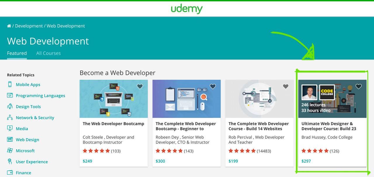 Udemy Top Web Development Courses