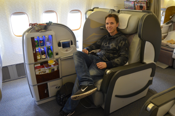 Matt Bailey travel hacking, flying first class